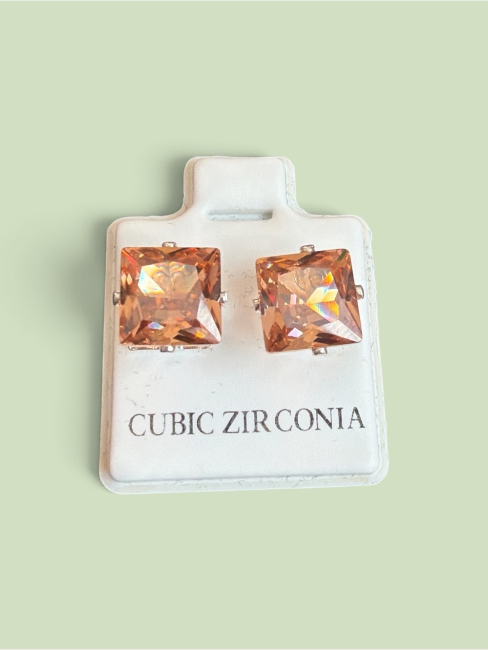 NWOT Cubic Zirconia Square Stud Earrings